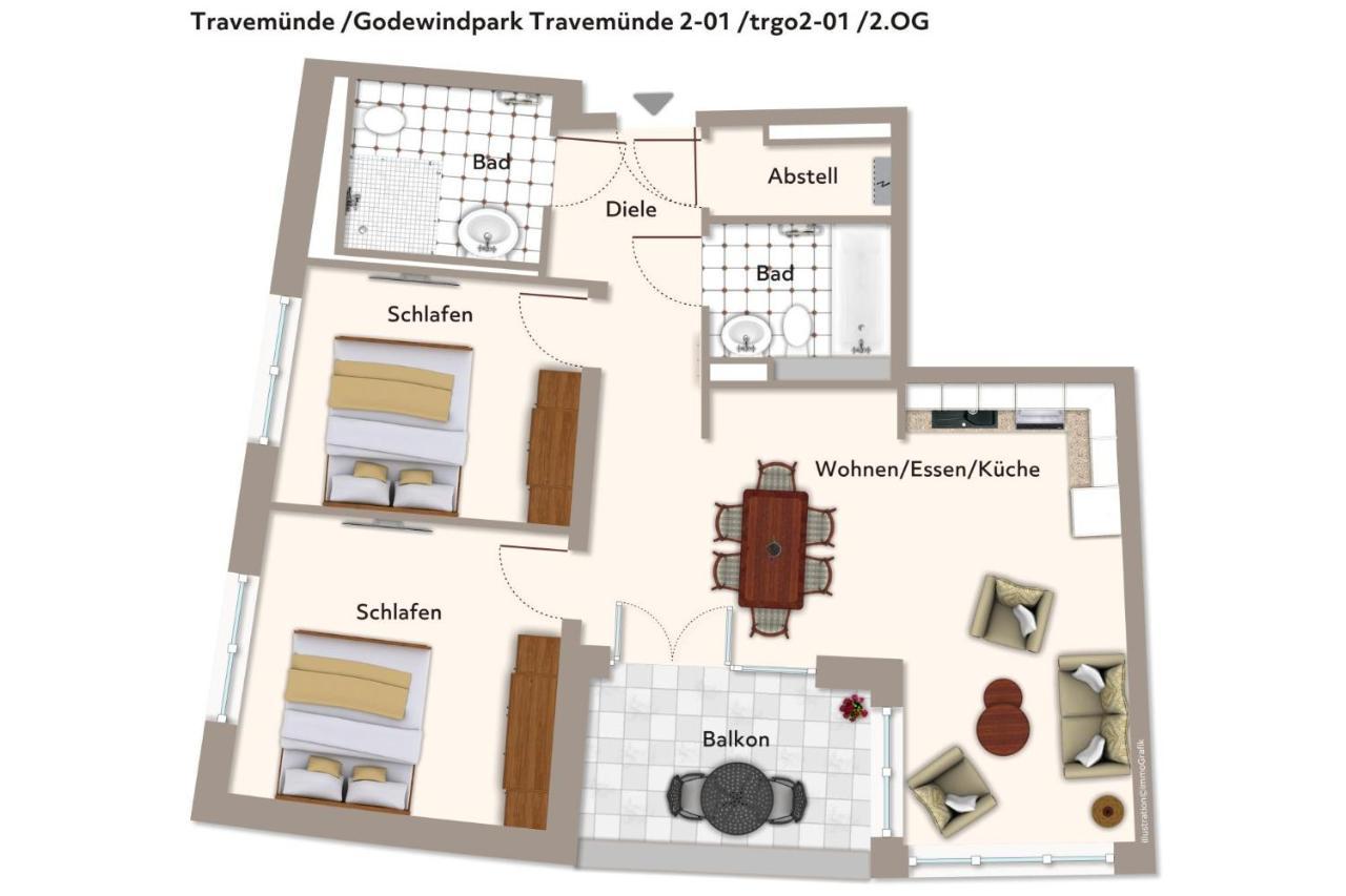 Godewindpark Travemuende Godewindpark Travemuende 2-01 Lejlighed Lübeck Eksteriør billede